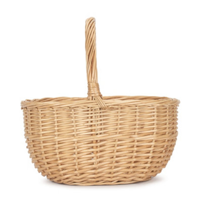 Red Hamper Oval Market Deep Wicker Shopping Basket
