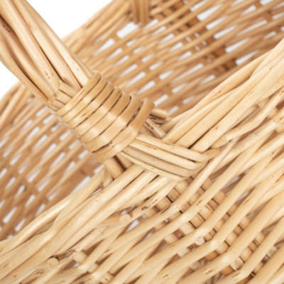 Red Hamper Oval Market Deep Wicker Shopping Basket