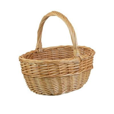 Red Hamper Child's Buff Hollander Shopping Basket – Wicker Willow Basket, 24 X 28 X 14 Cm, Natural Brown