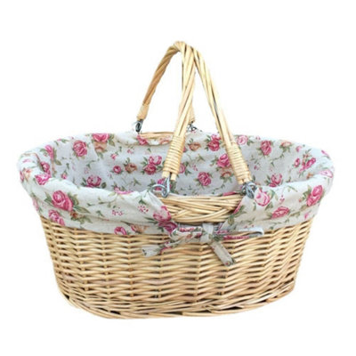 Red Hamper C005 Wicker Shopping Basket Swing Handle Shopper