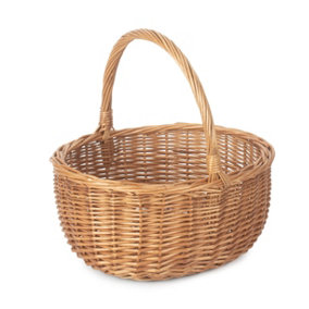 Red Hamper C018 Wicker Shopping Basket Double Steamed Oval Shopper