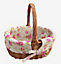 Red Hamper C018R Wicker Double Steamed Oval Shopping Basket With Rose Lining