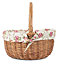 Red Hamper C018R Wicker Double Steamed Oval Shopping Basket With Rose Lining