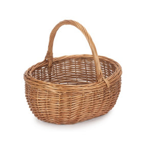 Red Hamper C044 Wicker Shopping Basket Small Deluxe Shopper