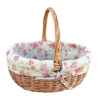 Red Hamper Oval Market Deep Wicker Shopping Basket