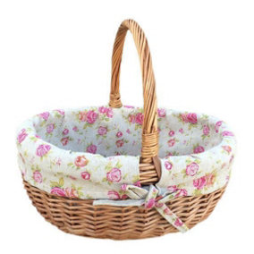 Red Hamper C044R Wicker Small Deluxe Shopping Basket
