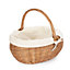 Red Hamper C044W Wicker Small Deluxe Shopping Basket With White Lining