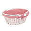 Red Hamper C105L Wicker Large White Swing Handle Shopper with Red and White Checked Lining