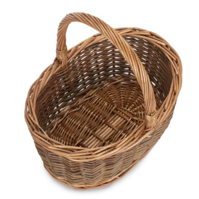 Red Hamper C120/2 Medium Oval Unpeeled Willow Shopping Basket