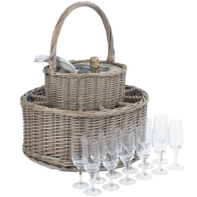 Red Hamper DB012 Wicker Chilled Drinks Picnic Basket