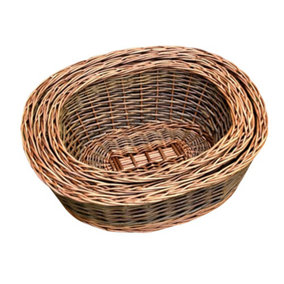 Red Hamper DH017/HOME Wicker Set of 3 Two Tone Green Oval Willow Trays