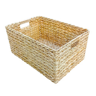 Red Hamper DH168/1/HOME Water Hyacinth Small Rectangular Water Hyacinth Storage Basket