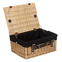 Red Hamper EH006B Wicker Picnic Basket with Black Lining