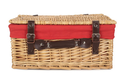 Red Hamper EH006R Wicker Picnic Basket with Red Lining