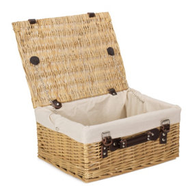 Red Hamper EH006W Wicker Picnic Basket with White Lining