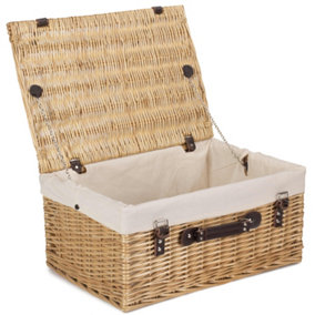 Red Hamper EH007W Wicker 51cm Buff Picnic Basket with White Lining