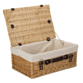 Red Hamper EH009W Wicker 46cm Buff Picnic Basket with White Lining