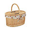 Red Hamper EH017R Wicker Buff Willow Double Lidded Oval Picnic Basket with Garden Rose Lining