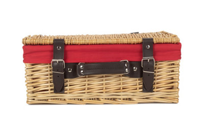 Red Hamper EH026R Wicker 36cm Picnic Basket with Red Lining