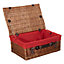 Red Hamper EH028R Wicker 46cm Double Steamed Picnic Basket with Red Lining