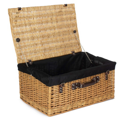 Red Hamper EH044B Black Lining 60cm Buff Wicker Basket