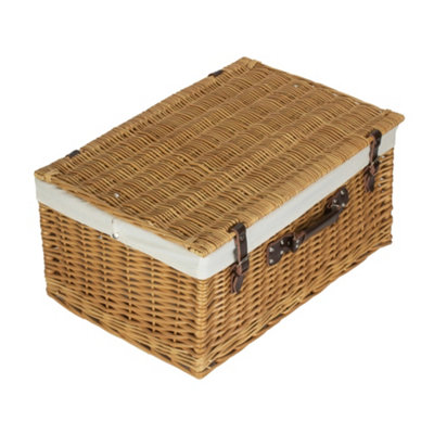 Red Hamper EH044W White Lining 60cm Buff Wicker Basket