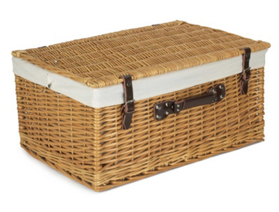 Red Hamper EH044W White Lining 60cm Buff Wicker Basket