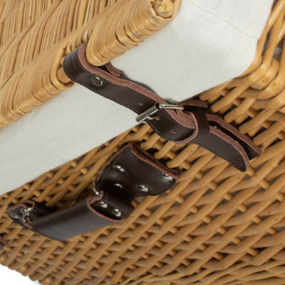 Red Hamper EH044W White Lining 60cm Buff Wicker Basket