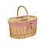 Red Hamper EH049 Wicker Red Check Lining Oval Picnic Basket