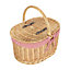 Red Hamper EH049 Wicker Red Check Lining Oval Picnic Basket
