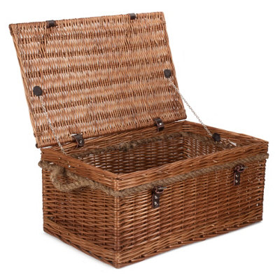 Red Hamper EH052 Wicker 60cm Double Steamed Rope Handled Trunk