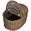Red Hamper EH055 Wicker Deep Antique Wash Oval Picnic Basket