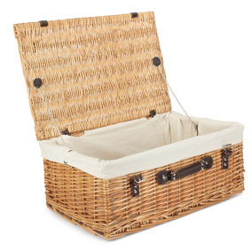 Red Hamper EH058W Wicker 55cm Buff Picnic Basket with White Lining