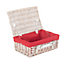 Red Hamper EH060R Wicker 35cm White Picnic Basket with Red Lining