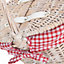 Red Hamper EH062RED Wicker Childs White Wash Lidded Basket with Red Check Lining