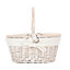Red Hamper EH062W Wicker Childs White Wash Lidded Lined Picnic Basket