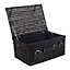 Red Hamper EH074B Wicker 51cm Empty Black Willow Picnic Basket With Black Lining