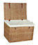Red Hamper EH094W Wicker Large Light Steamed Storage Basket with White Lining