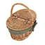 Red Hamper EH103G Wicker Childs Light Steamed Finish Oval Picnic Basket with Green Tweed Lining