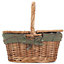Red Hamper EH103G Wicker Childs Light Steamed Finish Oval Picnic Basket with Green Tweed Lining