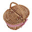 Red Hamper EH103red Wicker Childs Light Steamed Finish Red Check Oval Picnic Basket
