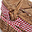 Red Hamper EH103red Wicker Childs Light Steamed Finish Red Check Oval Picnic Basket