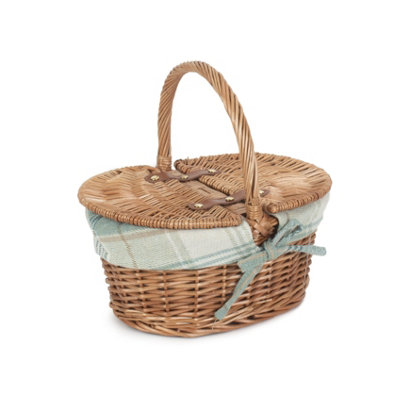 Red Hamper EH103T Wicker Childs Light Steamed Finish Oval Picnic Basket