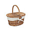 Red Hamper EH103W Wicker Childs Light Steamed Finish White Lined Oval Picnic Basket