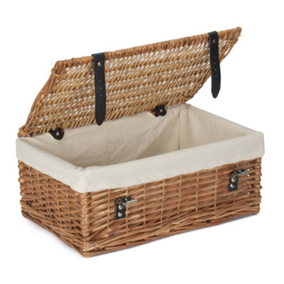 Red Hamper EH107W White Lining 45cm Packaging Wicker Picnic Basket