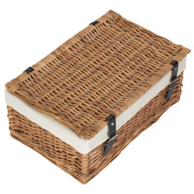Red Hamper EH107W White Lining 45cm Packaging Wicker Picnic Basket