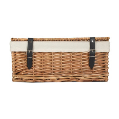 Red Hamper EH107W White Lining 45cm Packaging Wicker Picnic Basket