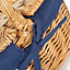 Red Hamper EH108N Wicker Child's Oval Lined Lidded Empty Picnic Hamper with Navy Blue Lining
