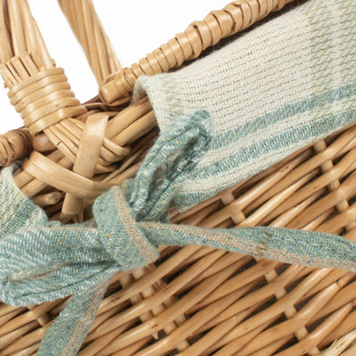 Red Hamper Cesto Da Picnic Di Lusso Per 2 Persone In Vimini - 40x46x34 Cm, Marrone, Con Piatti In Porcellana, Bicchieri, Posate E Tovaglioli
