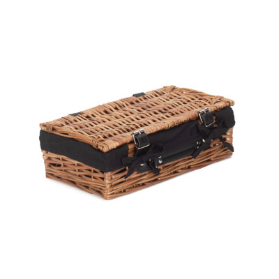 Red Hamper EH109B Wicker Small Packaging Hamper Black Lining